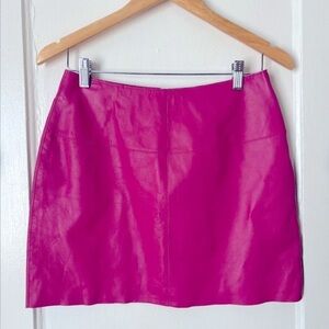 Vtg Wilson’s Leather Maxima Women’s Pink  Leather Mini Skirt SZ 6 Designer Retro